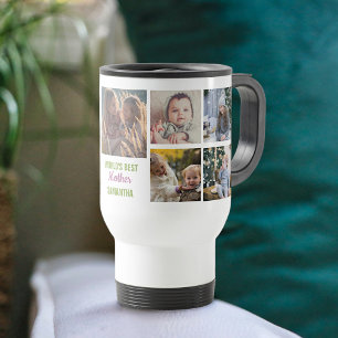 Caneca Térmica Nome da colagem da foto de Instagram da mãe do
