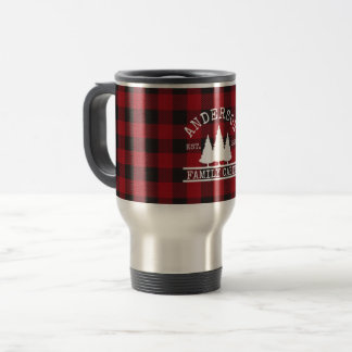 Caneca Térmica Nome da Família Cabina Xadrez Red Buffalo