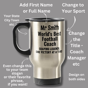 Caneca Térmica Nome, melhor treinador de futebol do mundo