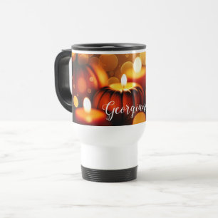 Caneca Térmica Nome Personalizado Brilhando Efeito de Bokein Autu