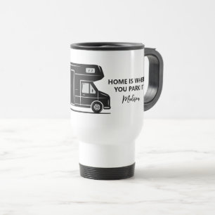 Caneca Térmica Nome Personalizado & Camper Van de Texto