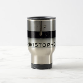 Caneca Térmica Nome Personalizado Com Metal Líquido Gotejando