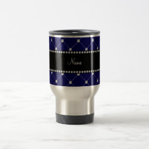 Caneca Térmica Nome personalizado diamantes azuis reais
