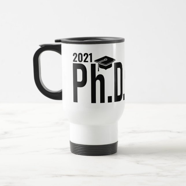 Caneca Térmica Nome personalizado e ano Ph.D.  (Esquerda)