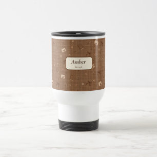 Caneca Térmica Nome Personalizado Fita Presente para Leitor de Li