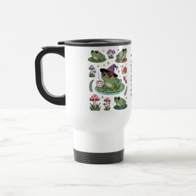 Caneca Térmica Nome personalizado Sapo cogumelo vibe (Esquerda)