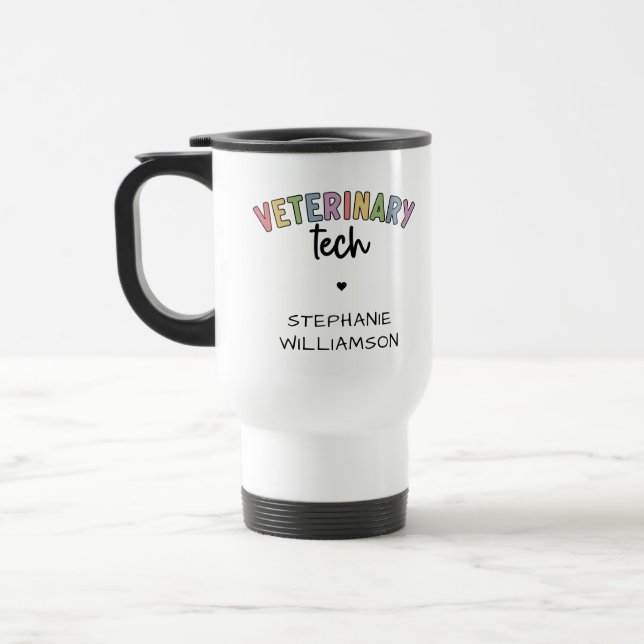Caneca Térmica Nome Personalizado técnico veterinário | Vet Techn (Esquerda)