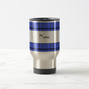 Caneca Térmica Nome personalizado xadrez moderno das cinzas e do