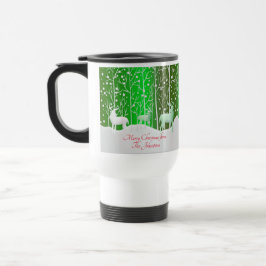 Caneca Térmica Nome Verde de Edição do Conjunto de Revistas Branc