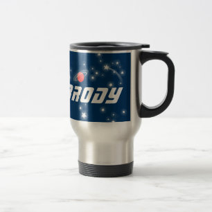 Caneca Térmica Nomeie miúdos do foguete dos azuis marinhos do