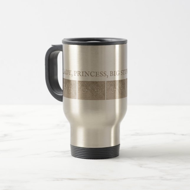 Caneca Térmica Nomes de Cavalos Bits Equestres Celeiro Casa de Fa (Frente Esquerda)