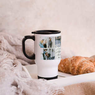 Caneca Térmica Nós Te Amamos Mamãe Moderno Colagem de 6 Fotos