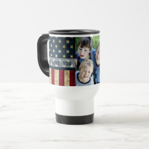 Caneca Térmica Nós Te Amo Foto Da Bandeira Militar Papa Americana