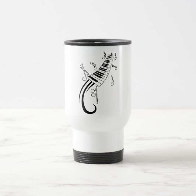 Caneca Térmica Notas do piano e da música (Centro)