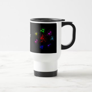 Caneca Térmica Notas musicais brilhantes com salpicos de tinta