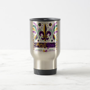Caneca Térmica Nova Orleans Mardi Gras verde-roxo
