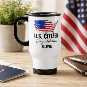 Caneca Térmica Novo e orgulhoso cidadão americano - Mapa American