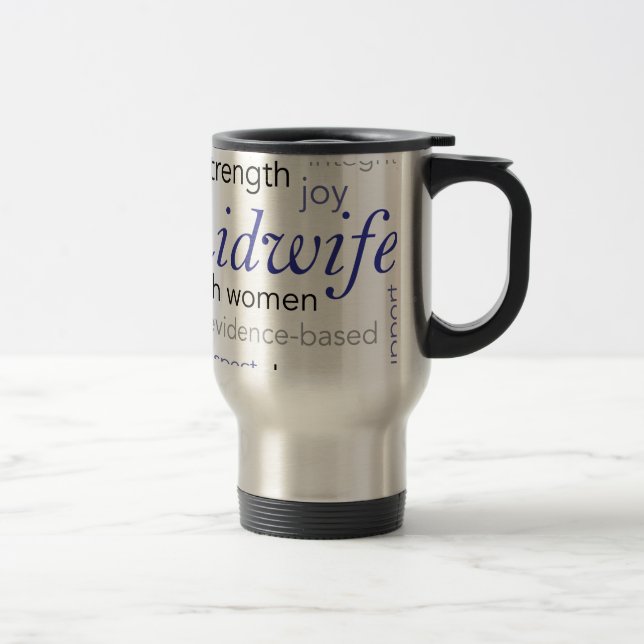 Caneca Térmica nuvem da palavra da parteira (Direita)