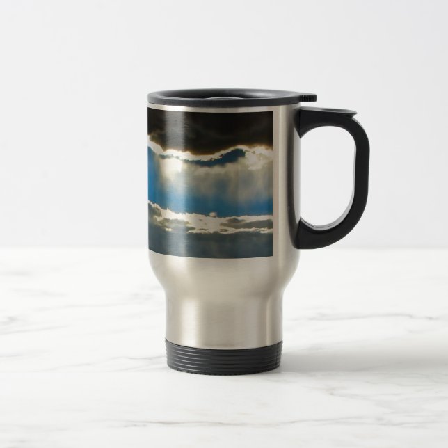 Caneca Térmica NUVENS DE TEMPestade ESCURAS COM RELEVO DE PRATA (Direita)