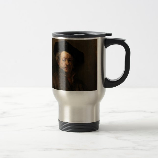 Caneca Térmica O autorretrato de Rembrandt van Rijn é arte (Direita)