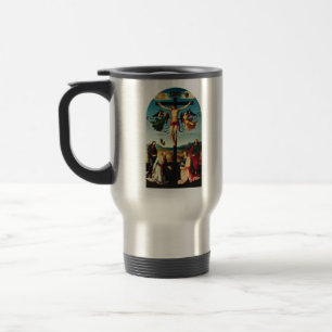 Caneca Térmica O Cristo Crucificado com a Virgem Maria