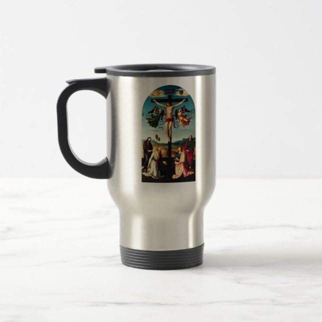 Caneca Térmica O Cristo Crucificado com a Virgem Maria (Esquerda)