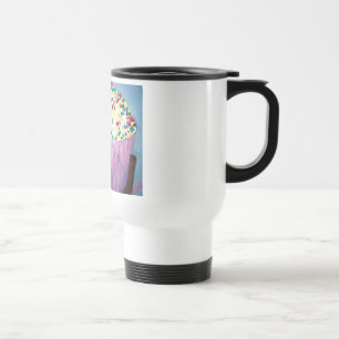 Caneca Térmica O cupcake da baunilha com polvilha a arte