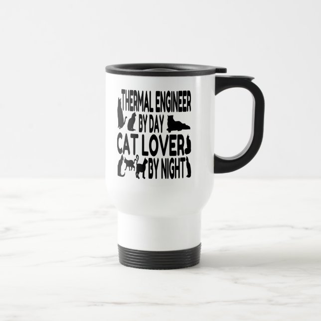 Caneca Térmica O Engenheiro térmico ama os gatos (Direita)