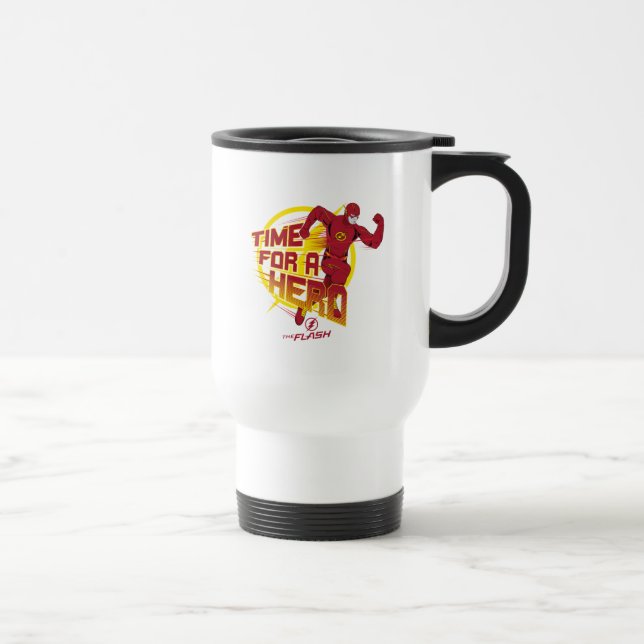 Caneca Térmica O Flash | Gráfico "Hora De Um Herói" (Direita)