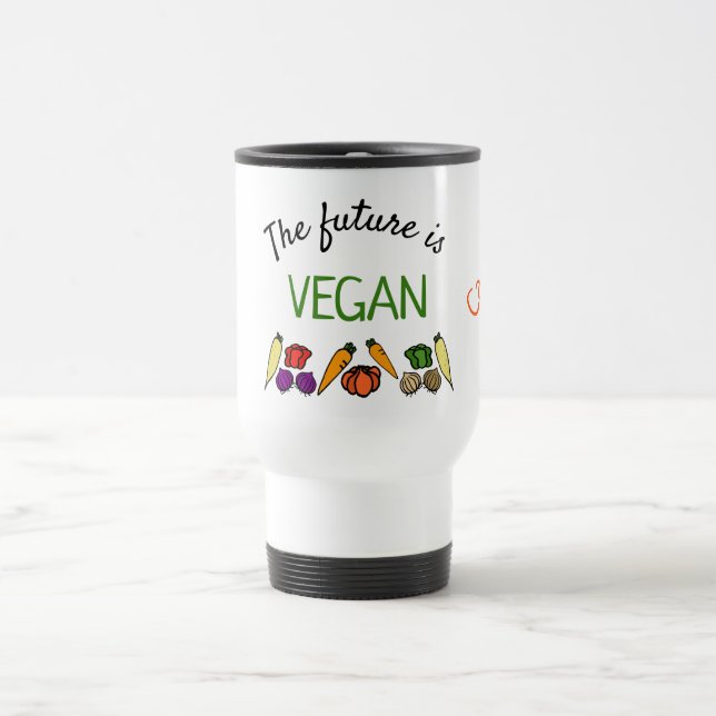 Caneca Térmica O futuro é VEGAN, personalizado, seu nome (Centro)