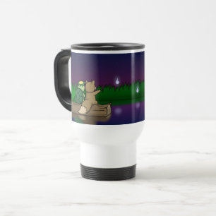 Caneca Térmica O Kappa e o Kitsune da lagoa de Youkai