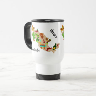 Caneca Térmica O mapa cultural feito sob encomenda de MÉXICO do