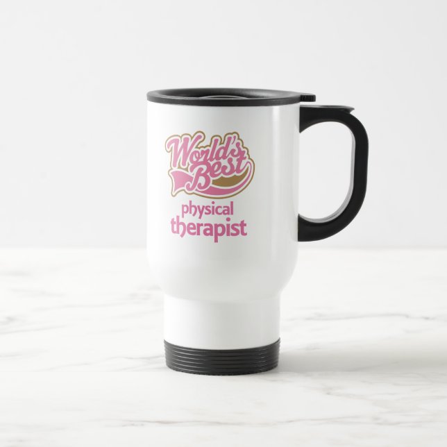 Caneca Térmica O melhor fisioterapeuta dos mundos cor-de-rosa (Direita)