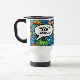 Caneca Térmica O melhor marido divertido moderno em banda desenha