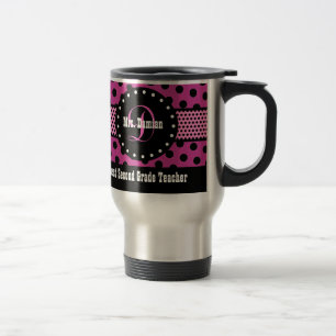 Caneca Térmica O melhor ò rosa do monograma do PROFESSOR da