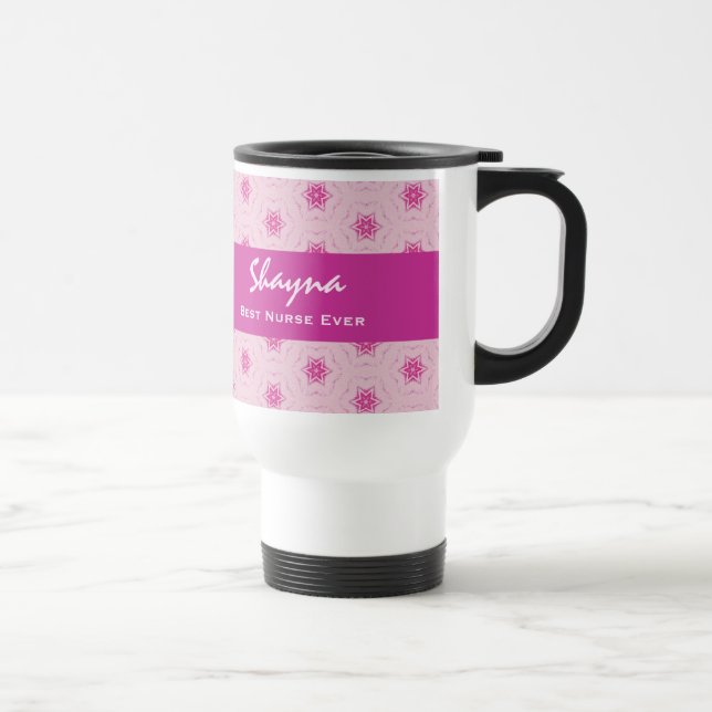 Caneca Térmica O melhor teste padrão de estrela V3 do rosa da (Direita)