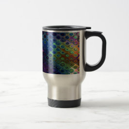 Caneca Térmica O pavão retro telha o verde roxo azul iridescente