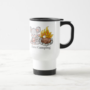 Caneca Térmica O rato bonito adiciona a mensagem que acampa