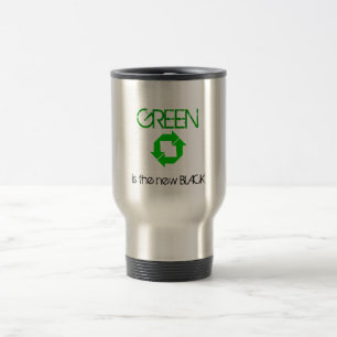 Caneca Térmica O reciclar, VERDE é o PRETO novo