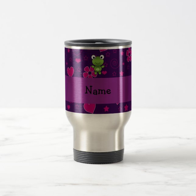 Caneca Térmica O rosa roxo personalizado do sapo conhecido (Centro)