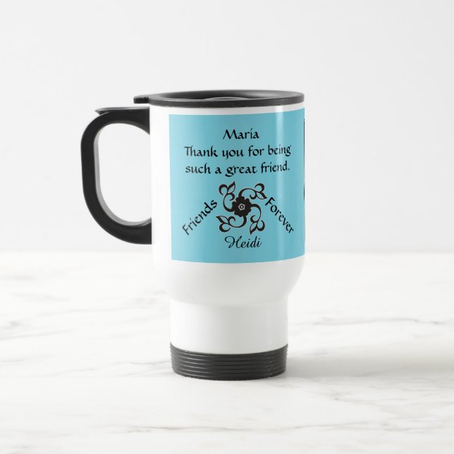 Caneca Térmica Obrigado agride SUA FOTO, TEXTO, COR (Esquerda)