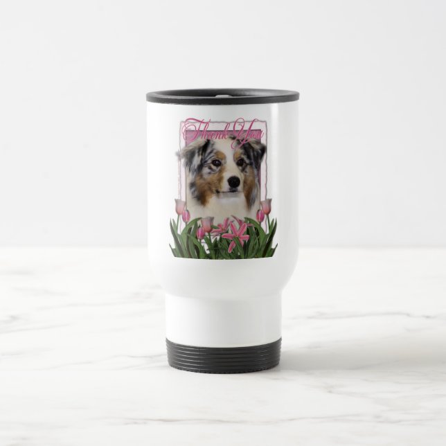 Caneca Térmica Obrigado - pastor australiano (Centro)