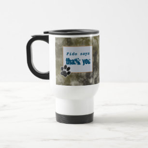 Caneca Térmica Obrigado Pet cuidados animais pretos dos obrigados