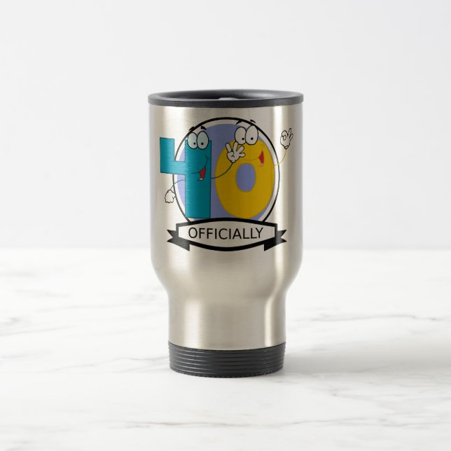 Caneca Térmica Oficialmente 40 Banner de Aniversário (Centro)