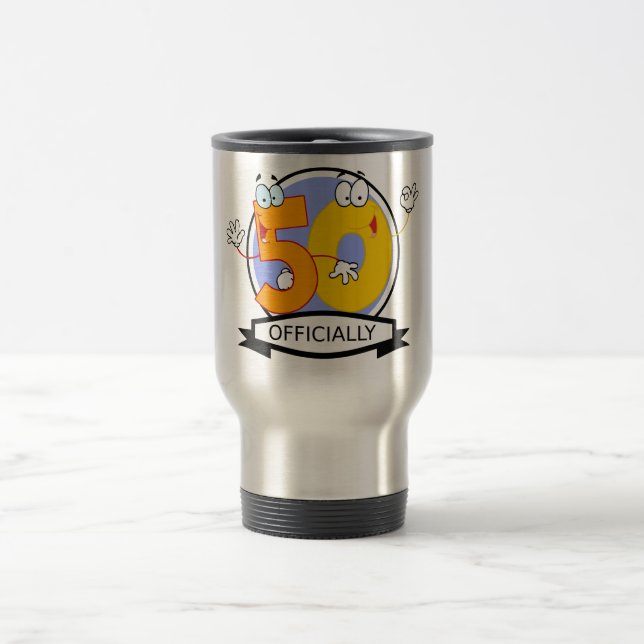 Caneca Térmica Oficialmente 50 Banner de Aniversário (Centro)