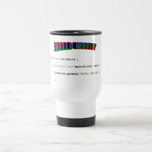 Caneca Térmica Olá, geek mundial saudando Java