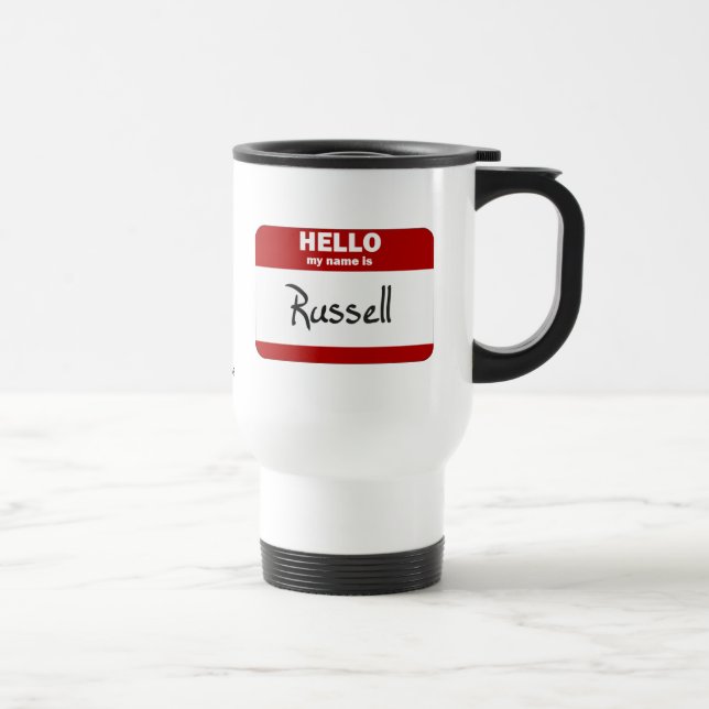 Caneca Térmica Olá! meu nome é Russell (vermelho) (Direita)