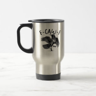 Caneca Térmica Olhar Casual Estético Cômico Gótico F Caw F Corvo