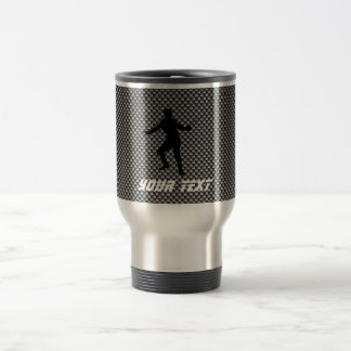 Caneca Térmica Olhar da fibra do carbono que cerca a silhueta