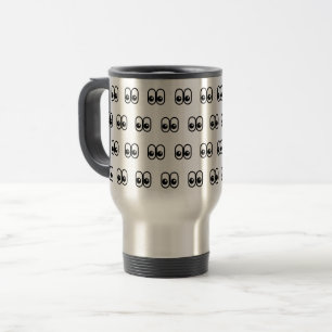 Caneca Térmica Olhos Olhando para o Lado Padrão de Emoji de Olhos